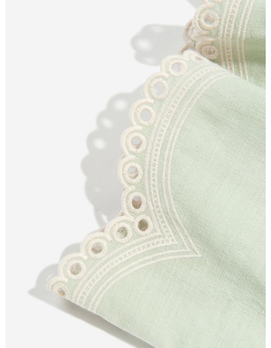 Girls Tallow Embroidered Shorts in Green - 3