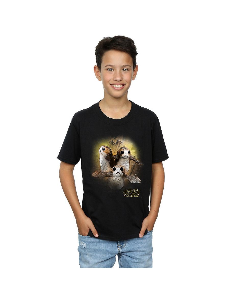 Star Wars: The Last Jedi Boys Porg Brushed Cotton T-Shirt - Black