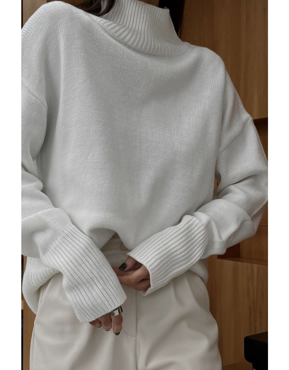 Mad Girls White Turtleneck Sweater