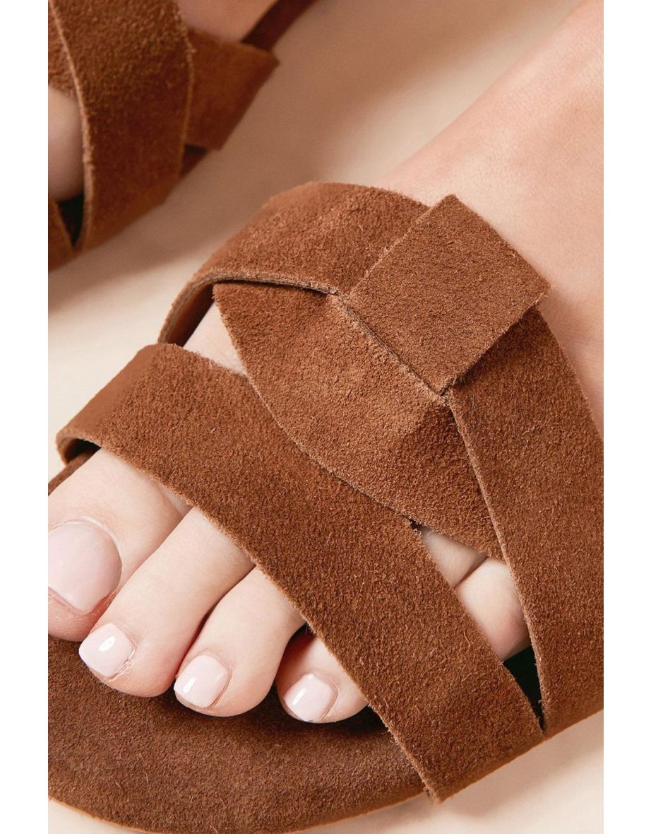 Freesia Suede Twisted Flat Mule Sliders - 3