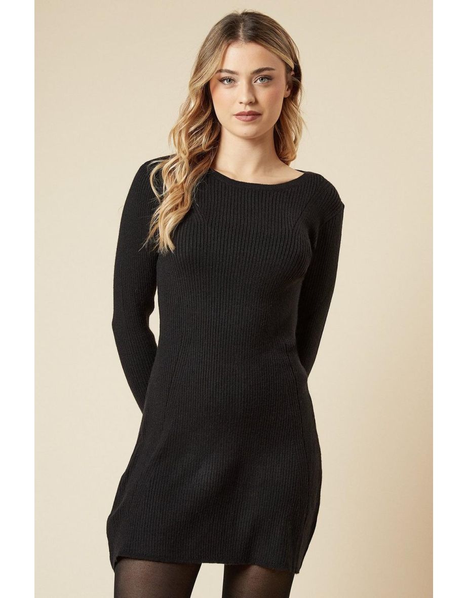 Rib Knitted Jumper Dress - 3