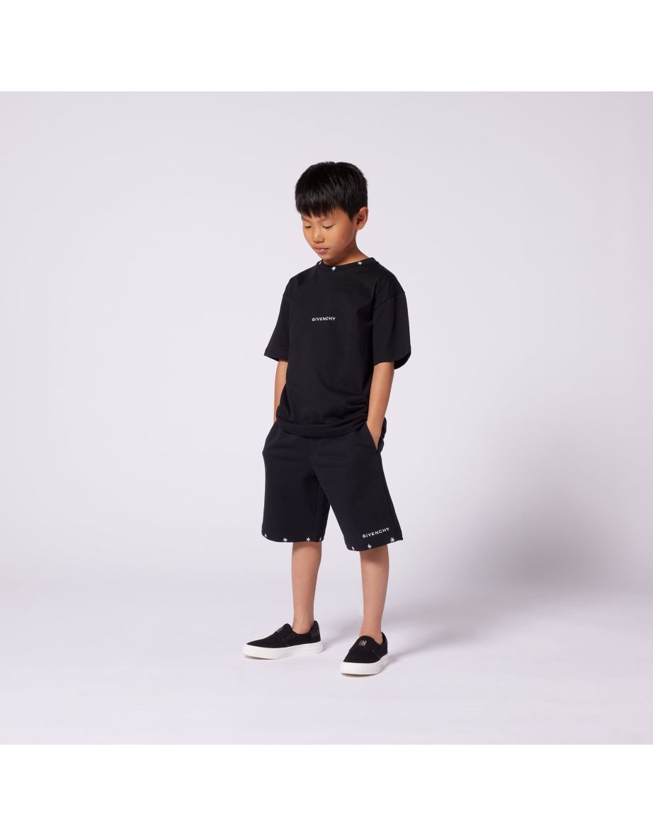 Boys Embroidered Logo T-Shirt in Black