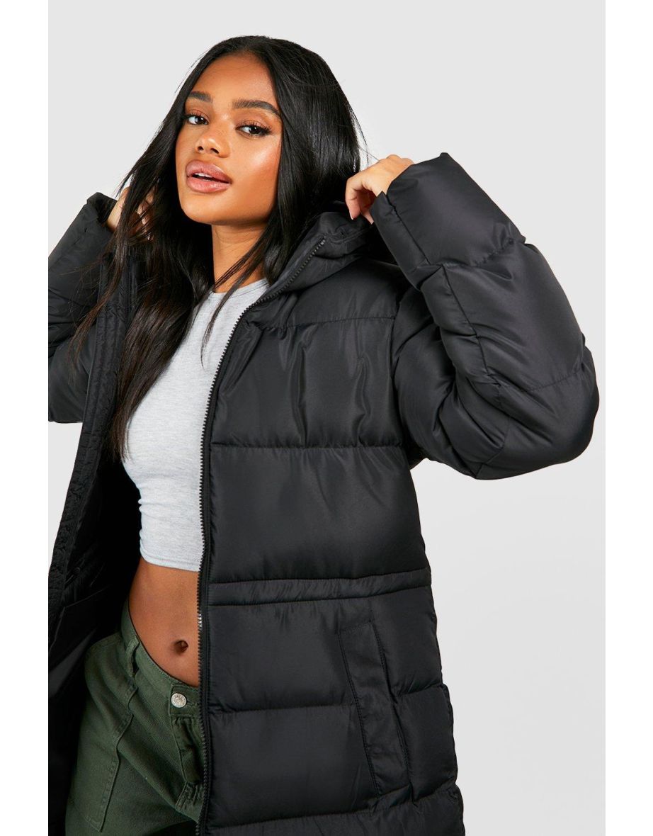 Synched Waist Puffer Jacket - black - 3