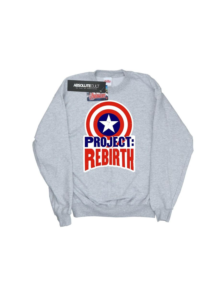 Marvel Boys Captain America Project Rebirth Sweatshirt - Sports Grey