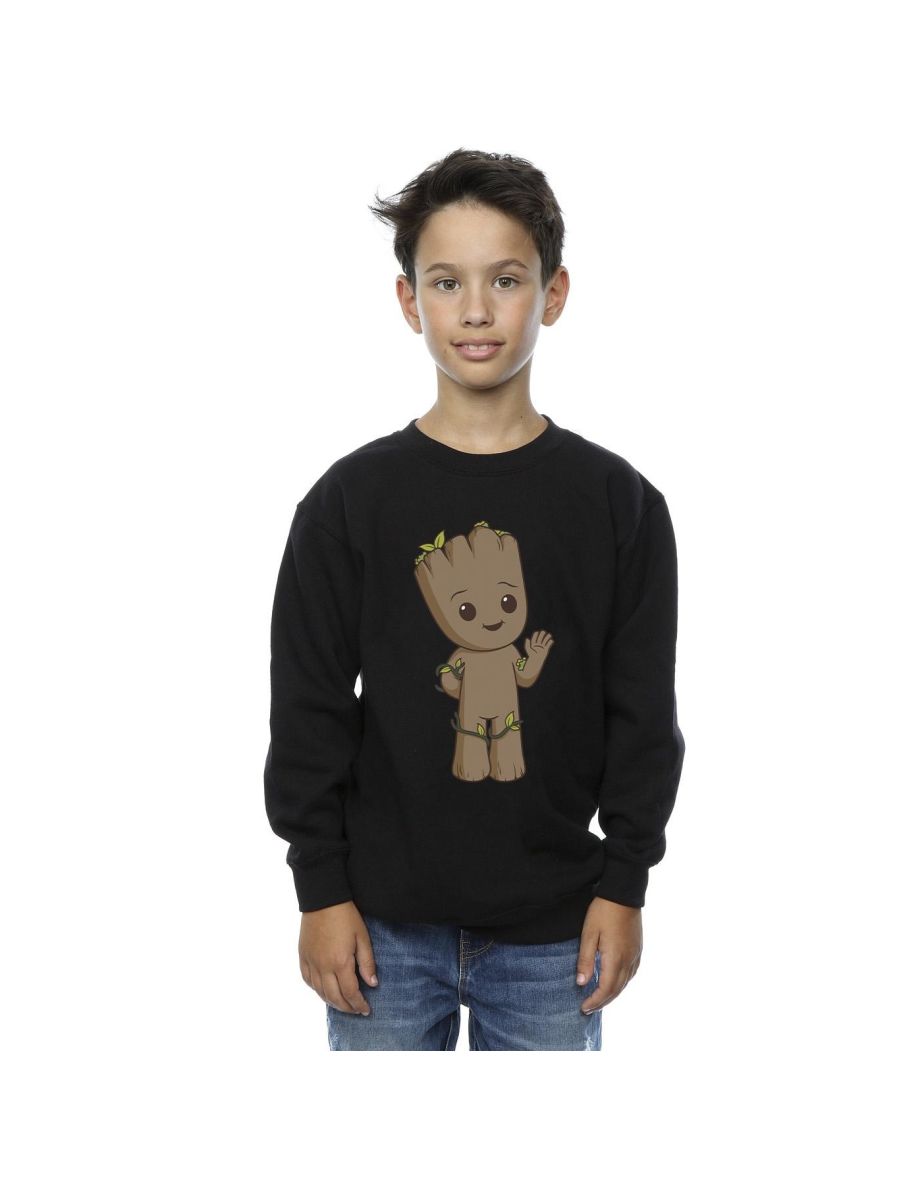 Marvel Boys I Am Groot Cute Groot Sweatshirt - Black