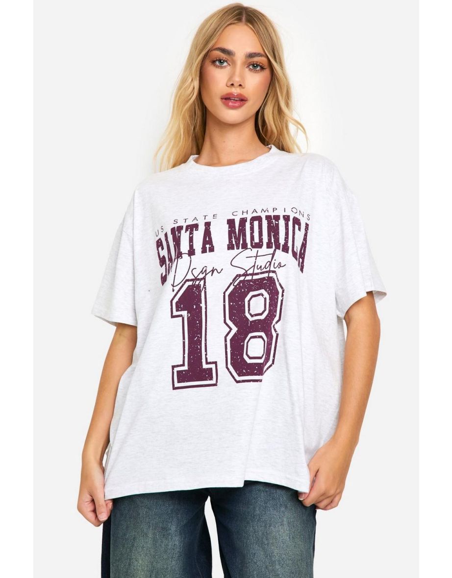 Santa Monica oversized graphic T-Shirt - grey