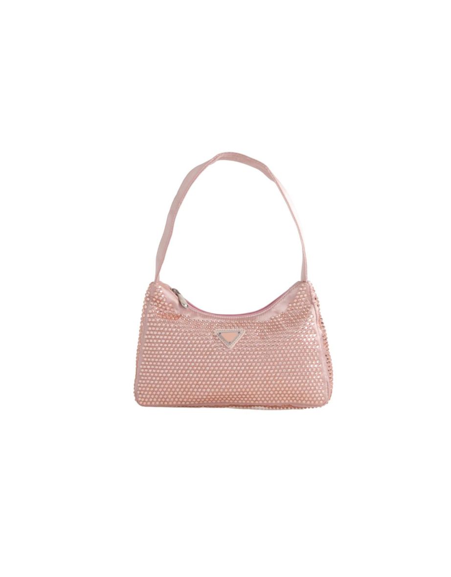 AVERY SPARKLY BAG WITH TOP HANDLE IN NUDE