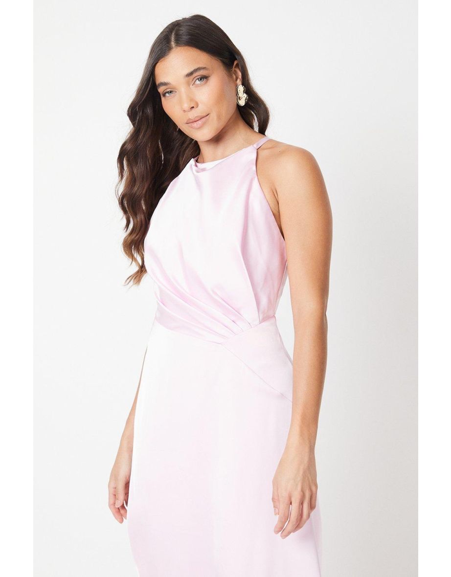 Petite Cross Back Cami Satin Dress - 3