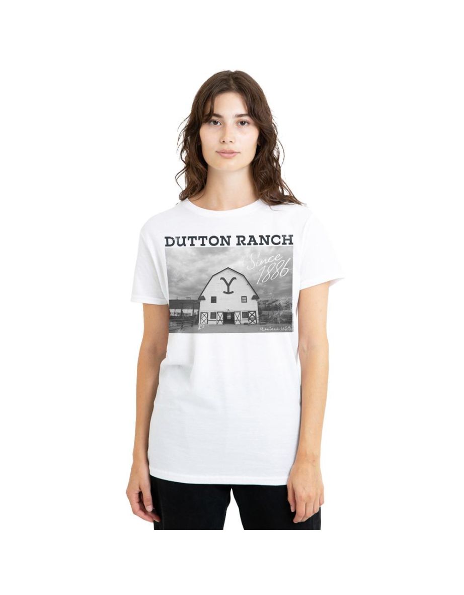 Yellowstone Unisex Adult Dutton Barn T-Shirt - White