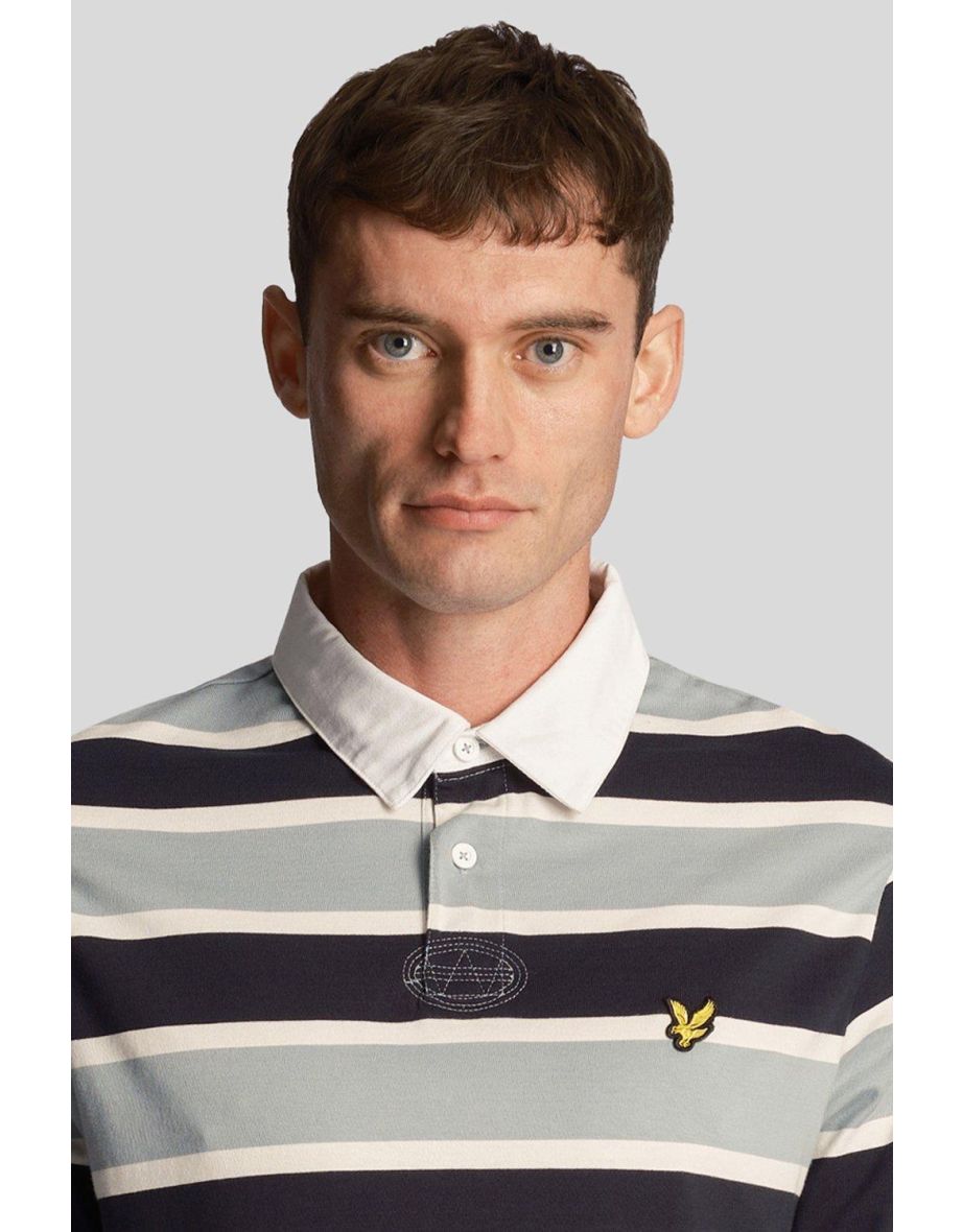 Stripe Rugby Shirt Light Blue - 3