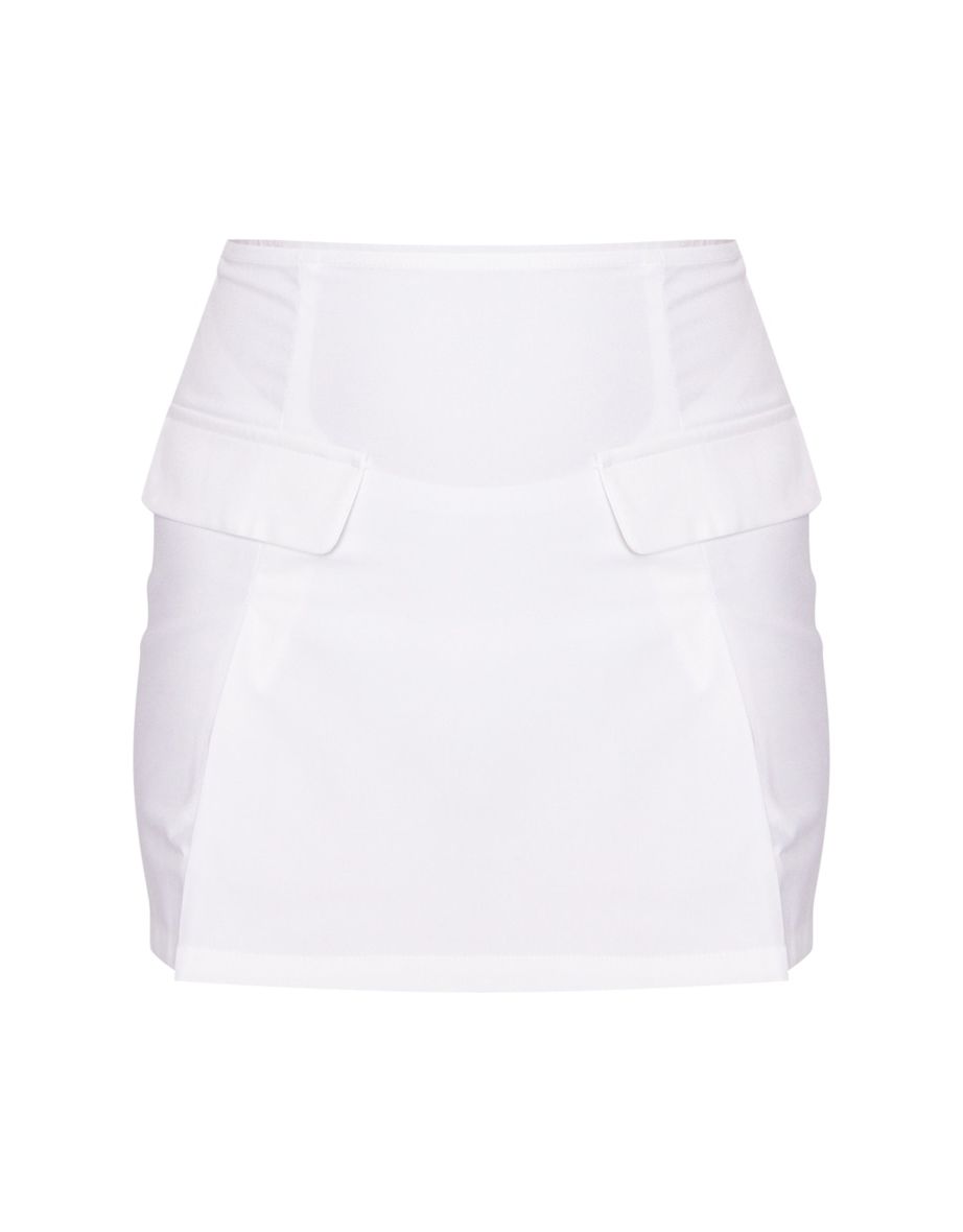 Prettylittlething White Bodycon Mini Skirt - 5
