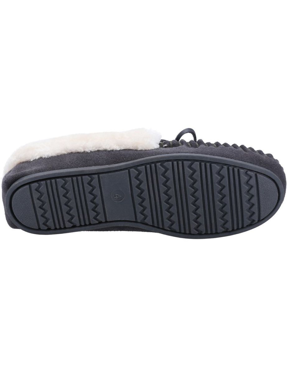 Cotswold Womens/Ladies Sopworth Moccasin Slippers - Grey - 3