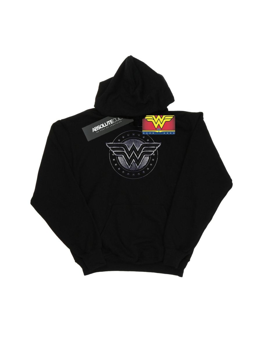 DC Comics Boys Wonder Woman Star Shield Hoodie - Black