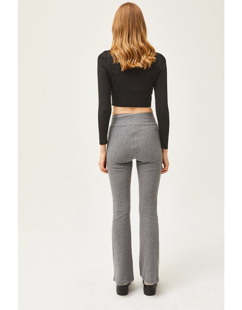 Women's Smoky Cross Band Detail Raised Spanish Leggings - 5