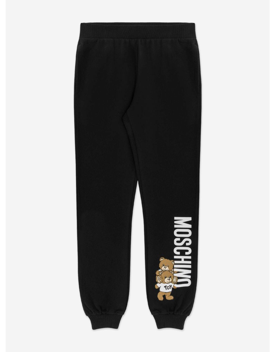 Kids Teddy Bear Logo Joggers in Black