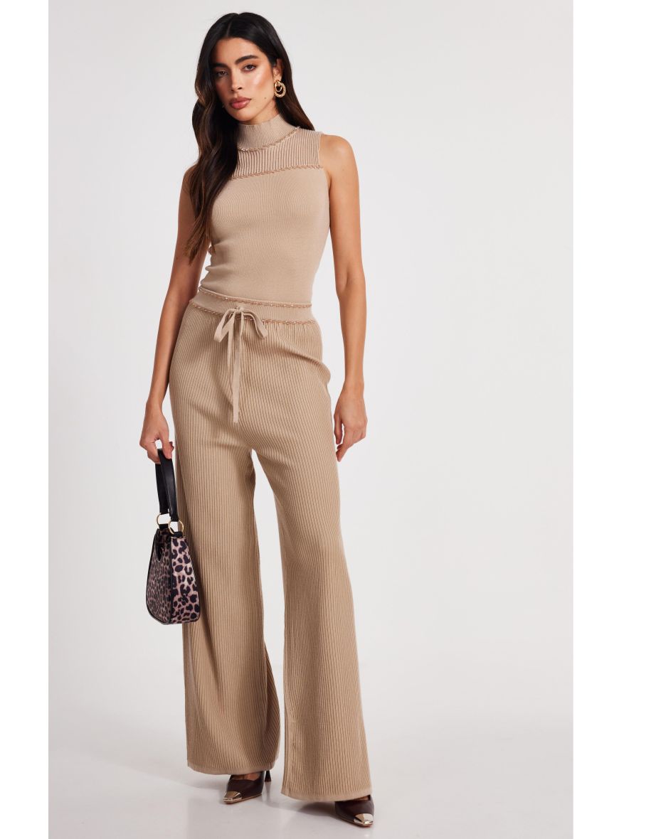 Stone Knit Beaded Trousers