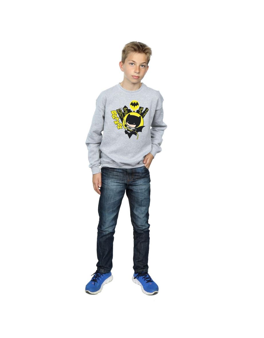 DC Comics Boys Chibi Batman Swinging Sweatshirt - Sports Grey - 3