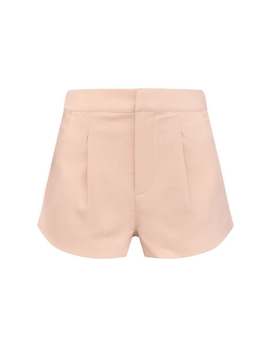 Premium Sand Tailored Pleated Shorts - 5