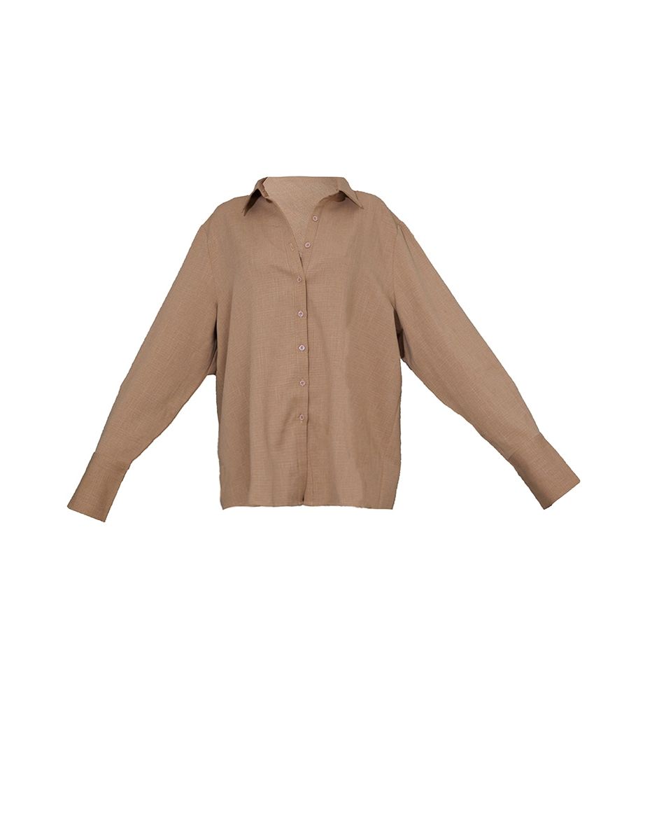 Mocha Oversized Cuff Shirt - 4