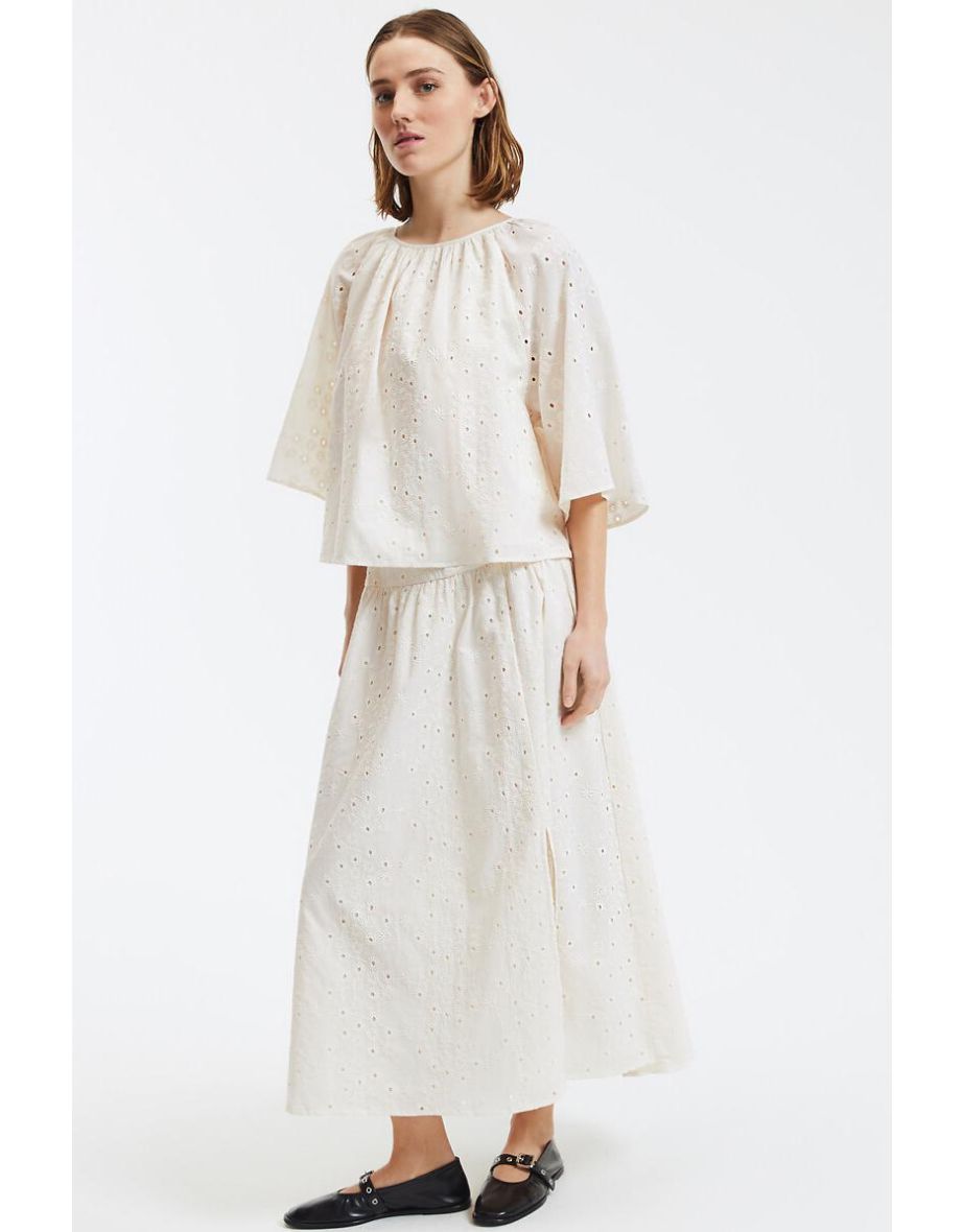 Long Broderie Anglaise Petticoat Skirt