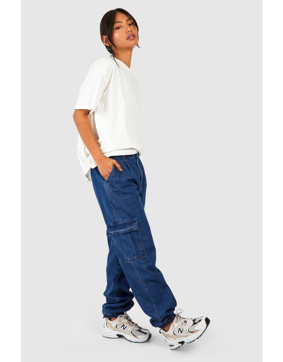 Elasticated Cuff Denim Cargos