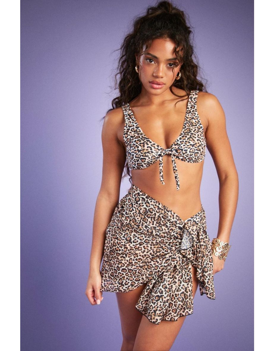 Cheetah Mix & Match Tie Knot Beach Sarong