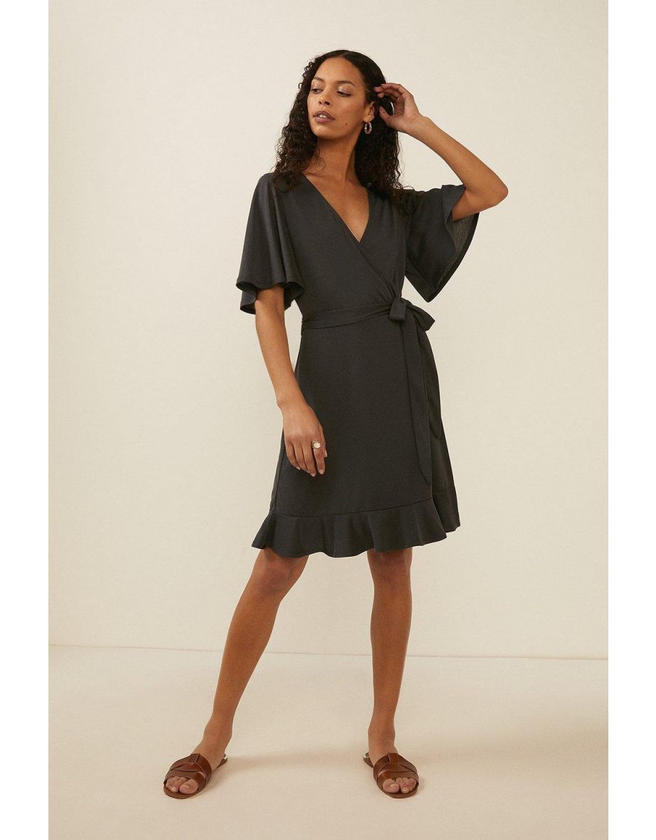 Modal Blend Wrap Skater Dress