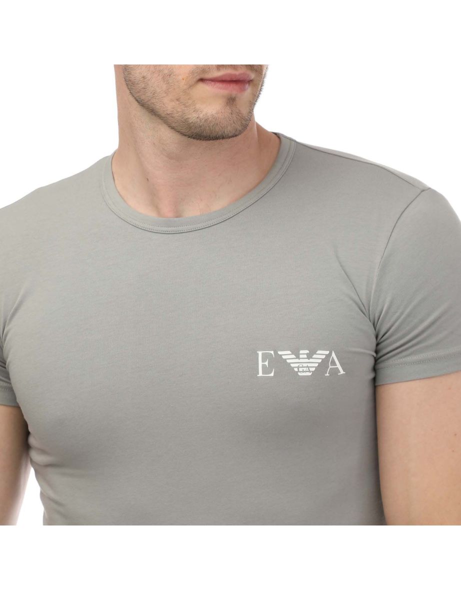 Men's Emporio Armani 2 Pack Underwear Logo T-Shirt in Grey - 3