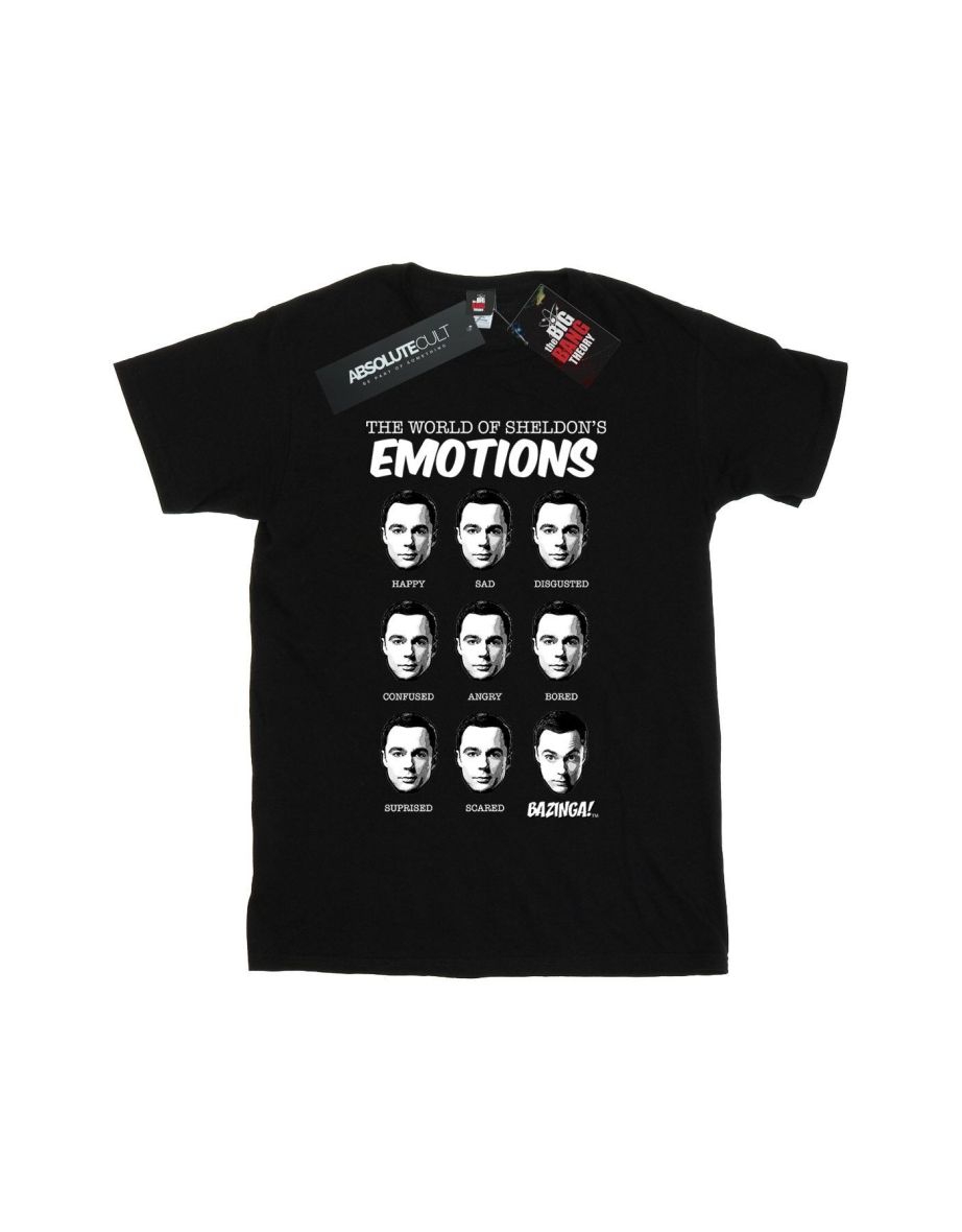 The Big Bang Theory Womens/Ladies Emotions Sheldon Cotton Boyfriend T-Shirt - Black - 1