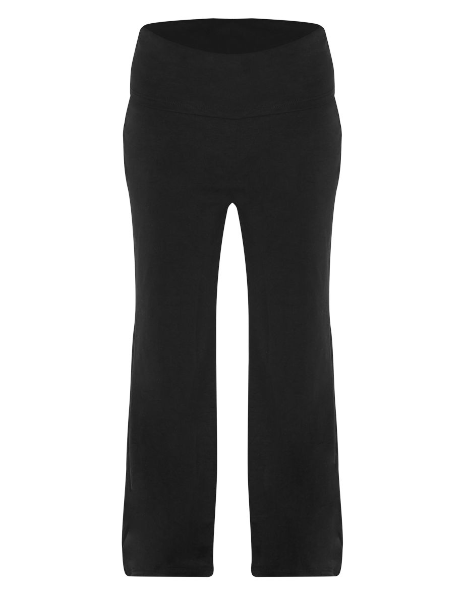 Plus Black Modal Fold Over Flares - 4
