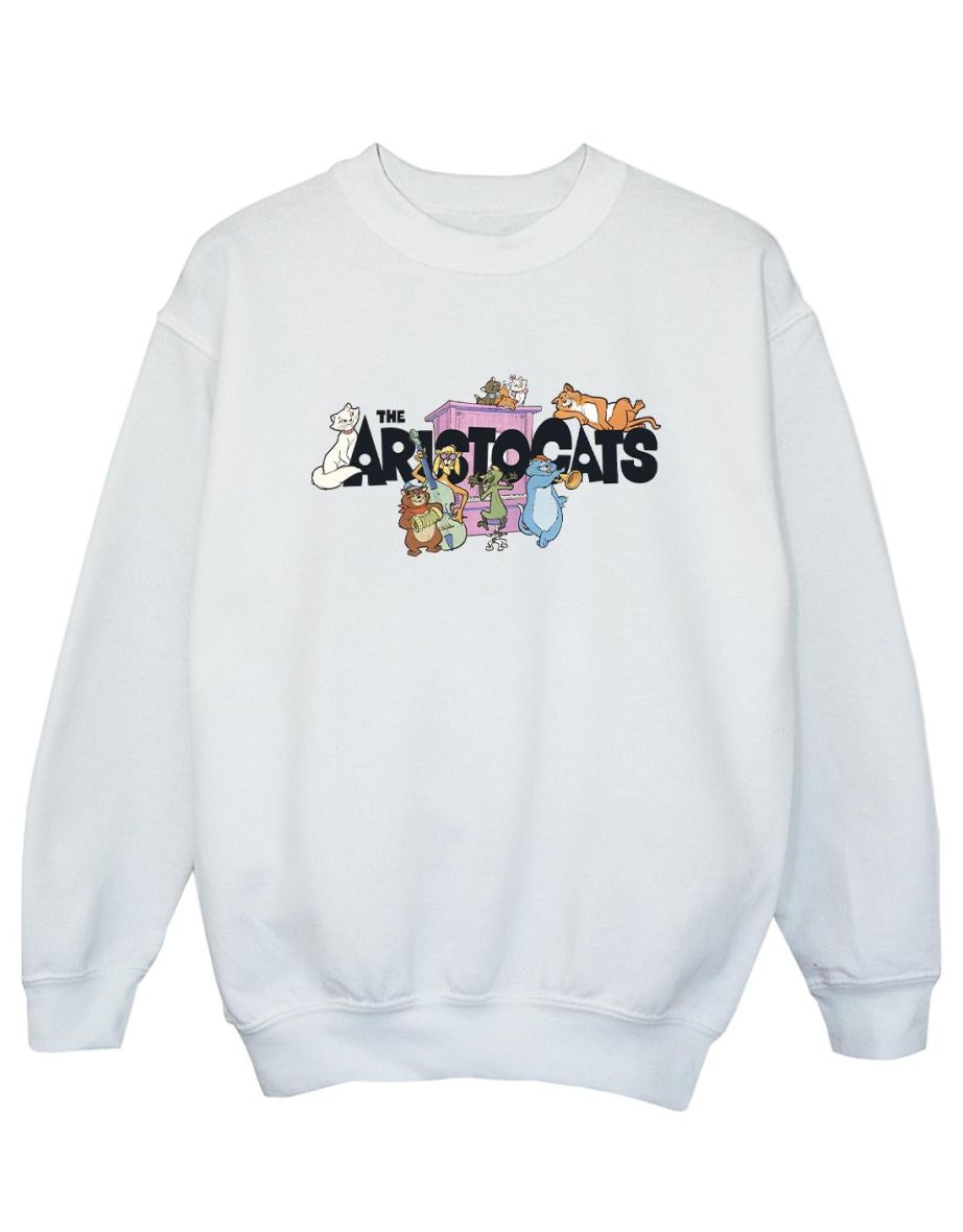 Disney Girls The Aristocats Music Logo Sweatshirt - White