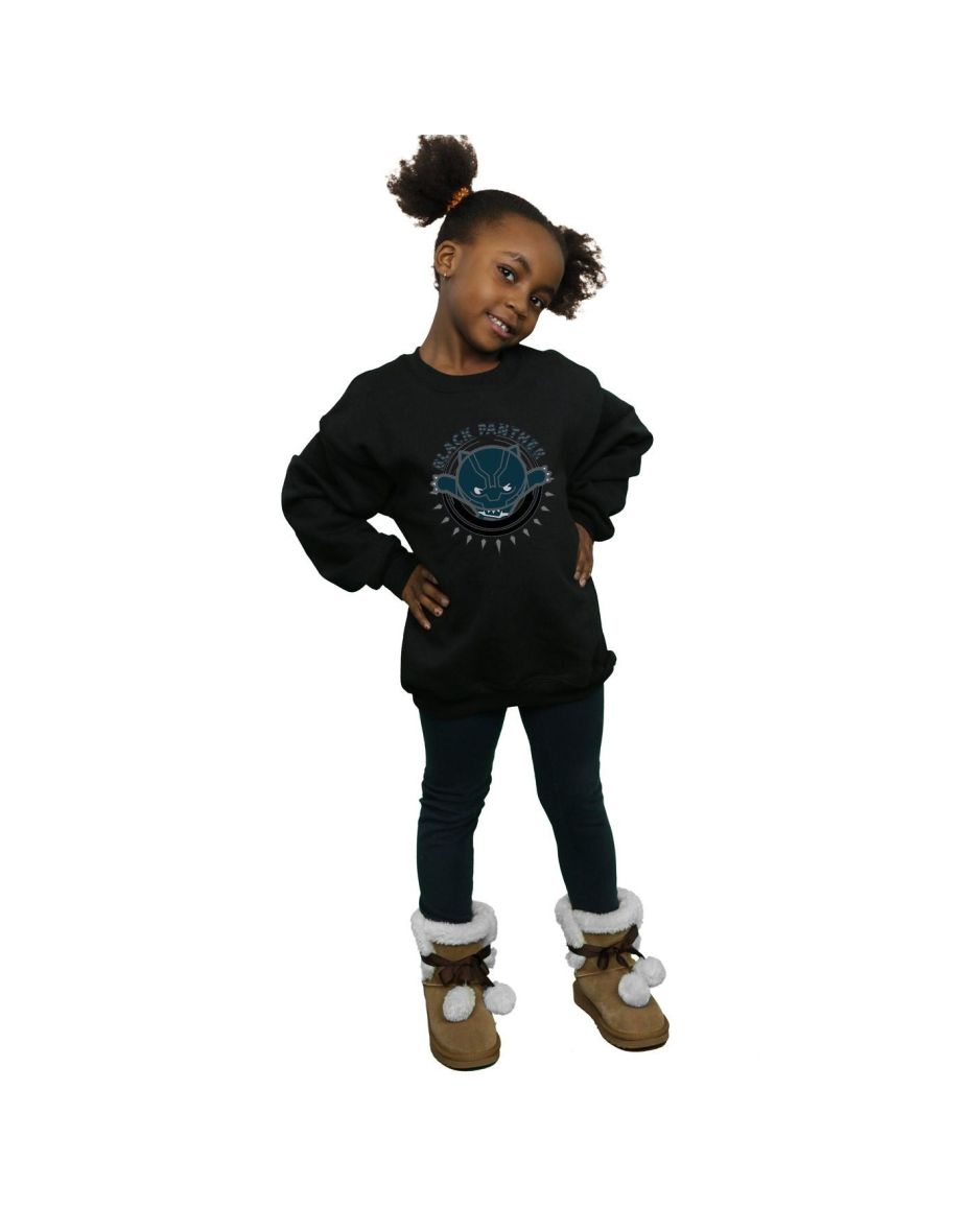 Marvel Girls Kawaii Black Panther Pounce Sweatshirt - Black - 3