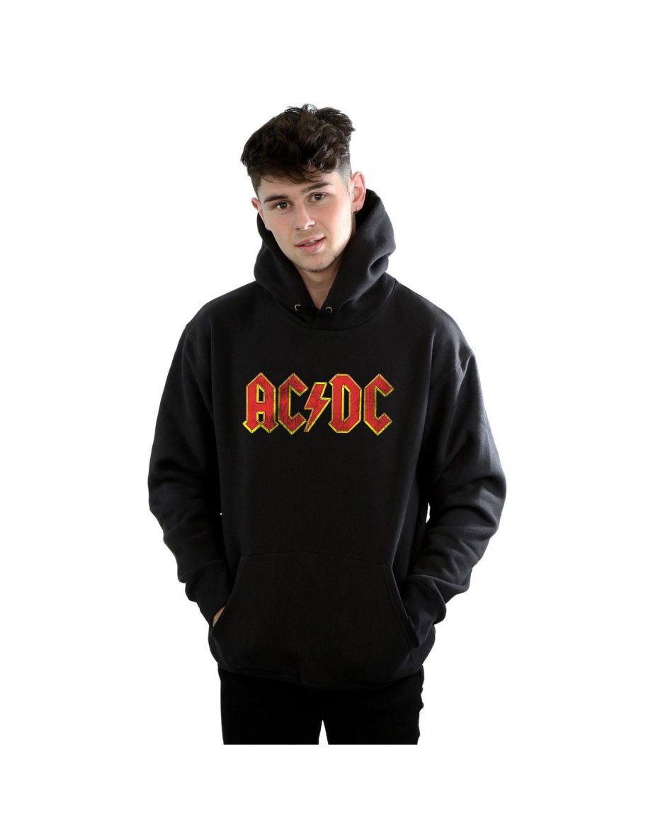 AC/DC Men's Distressed Red Logo Hoodie