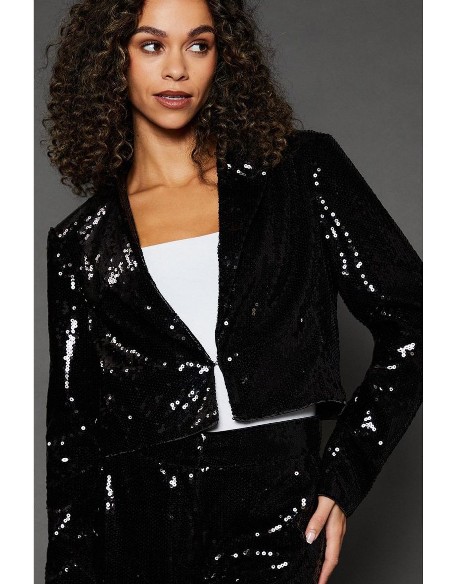 Sequin Crop Blazer - 3