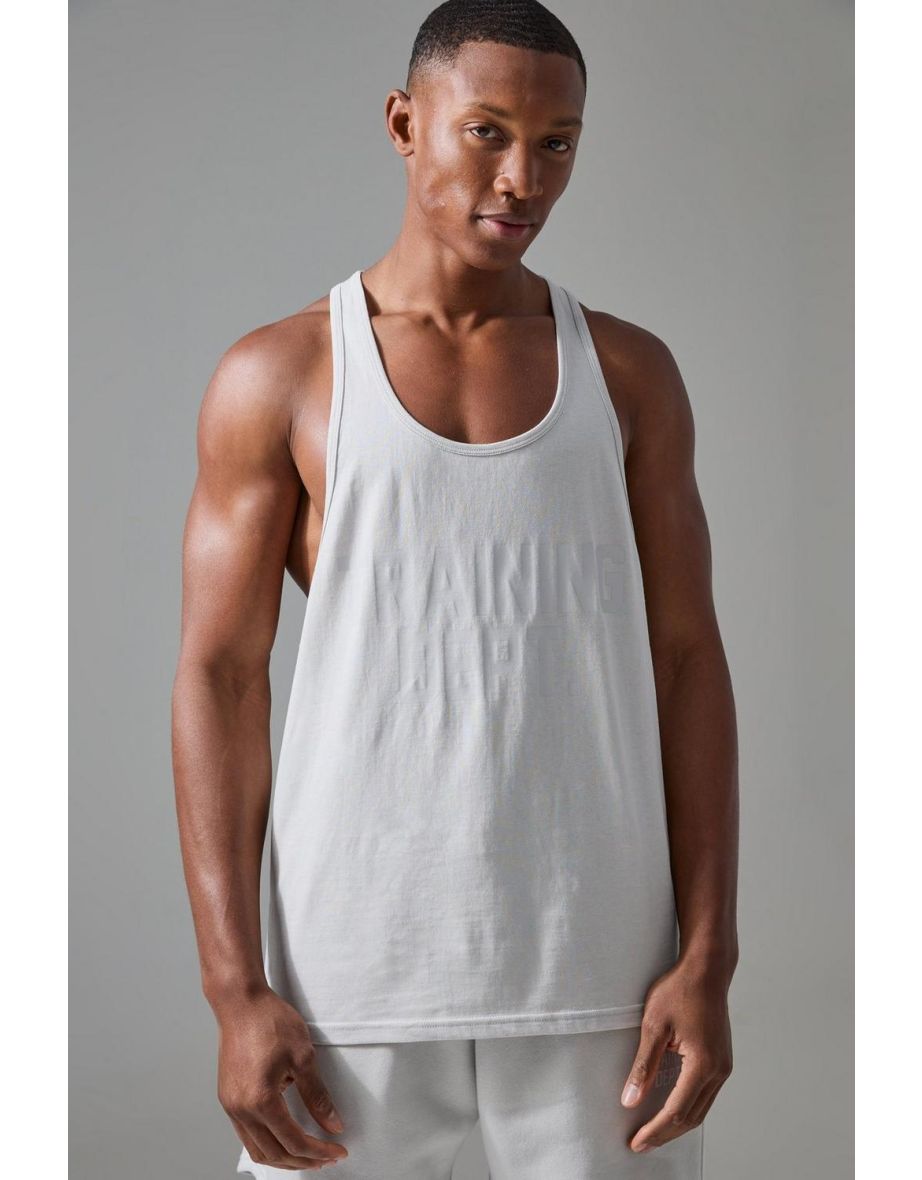 Man Active Training Dept Jersey Stringer Vest - light grey