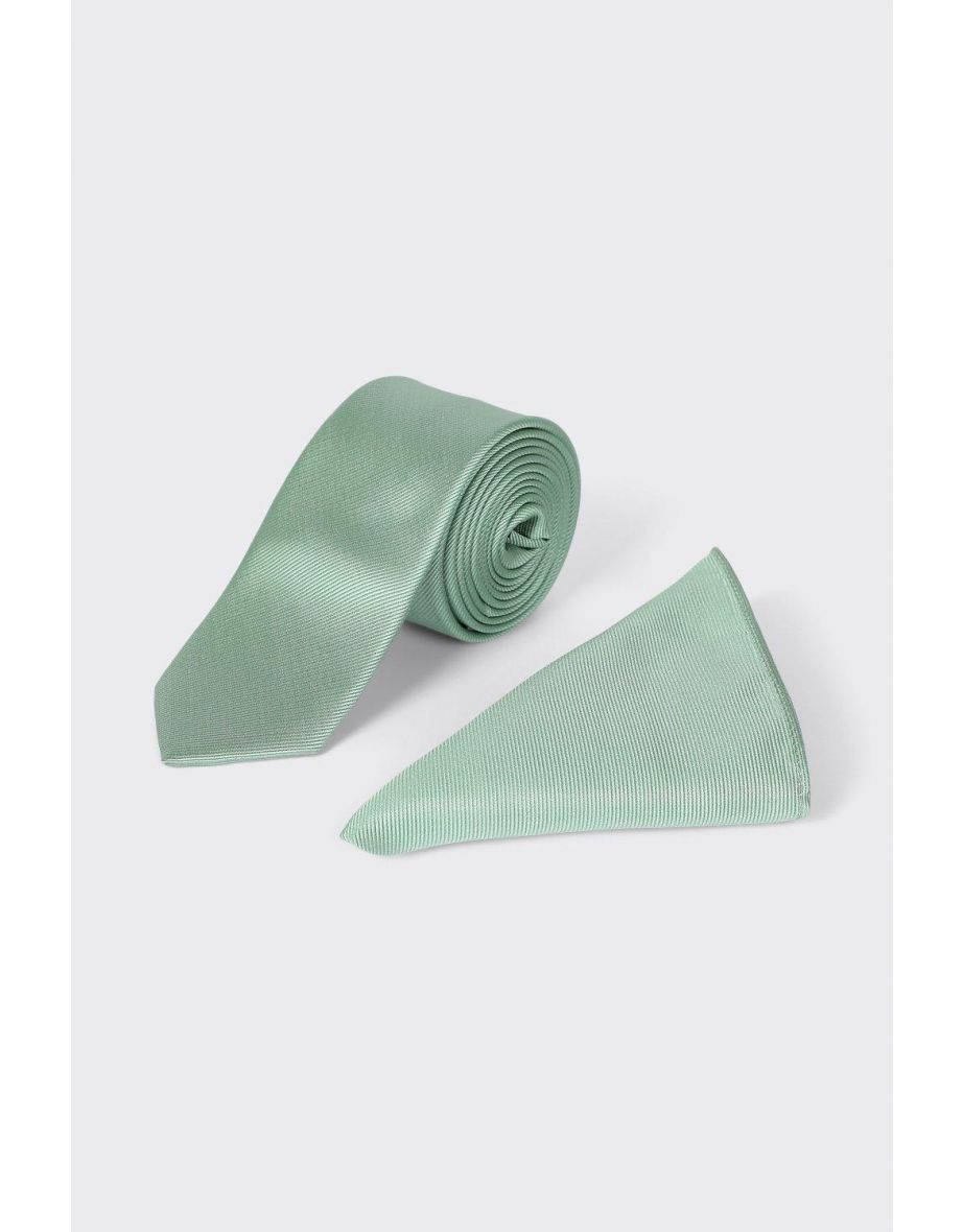 Sage Tie And Pocket Square Set