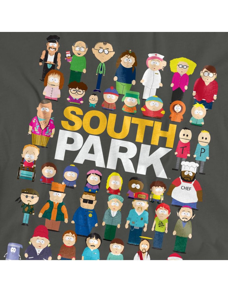 South Park Unisex Adult Full Cast T-Shirt - Charcoal - 3
