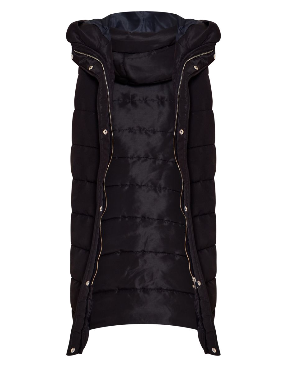 Black Longline Puffer Gilet - 4
