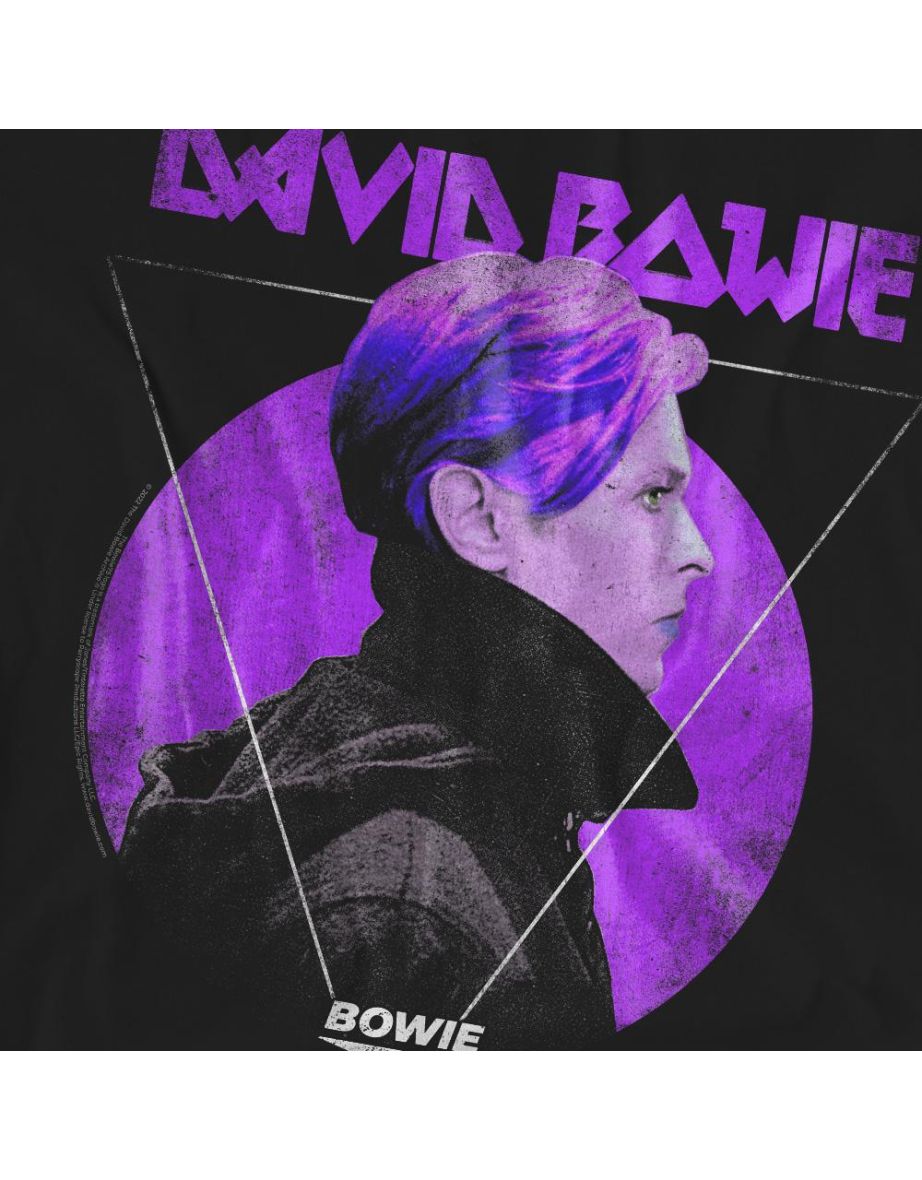 David Bowie Unisex Adult 75 Side Profile Logo T-Shirt - Black - 3