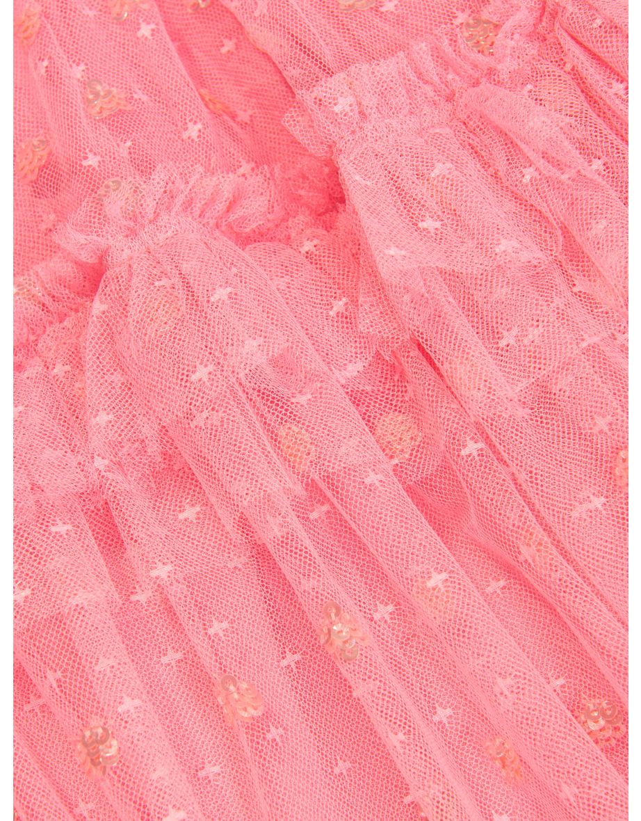 Girls Polka Dot Smocked Dress in Pink - 4
