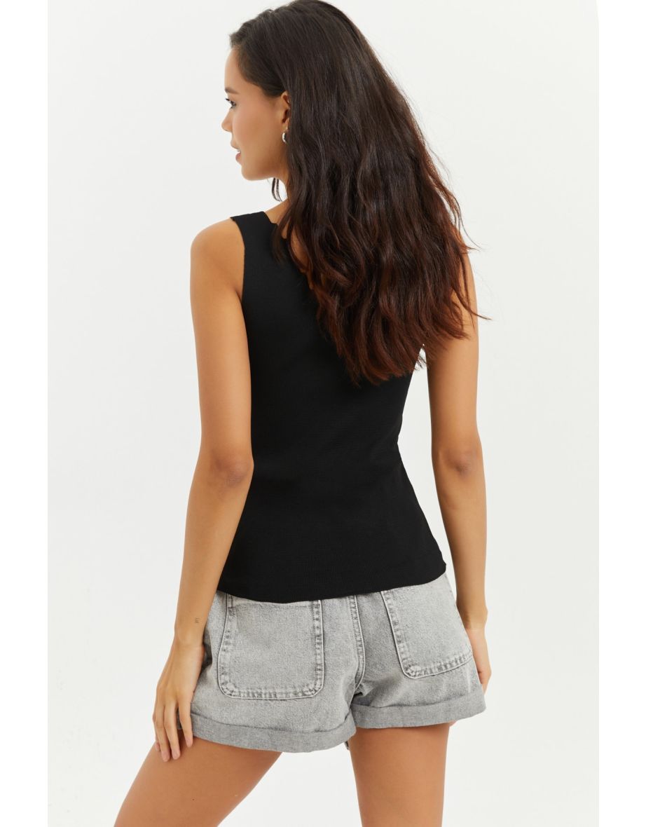 Blouse - Black - Oversize - 4