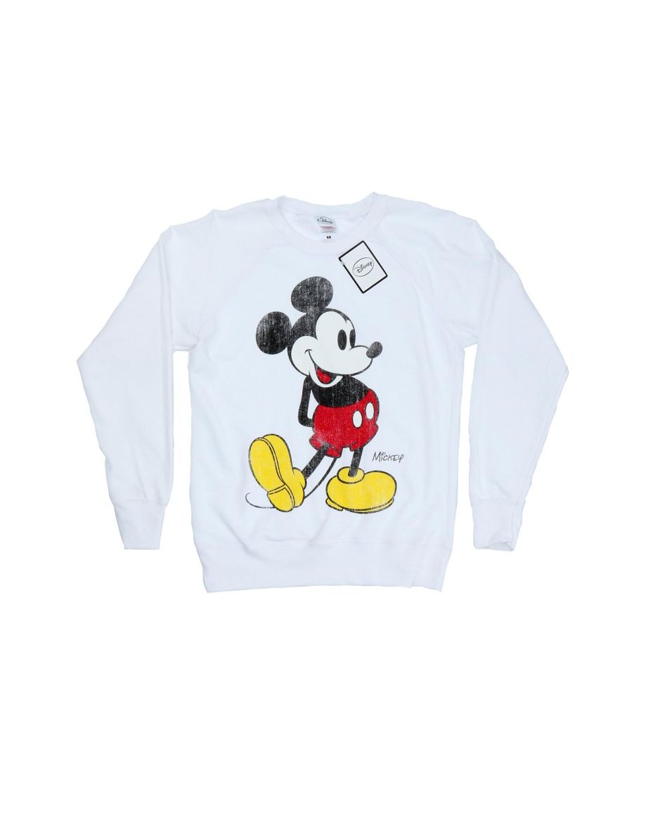 Disney Womens/Ladies Mickey Mouse Classic Kick Sweatshirt - White - 3