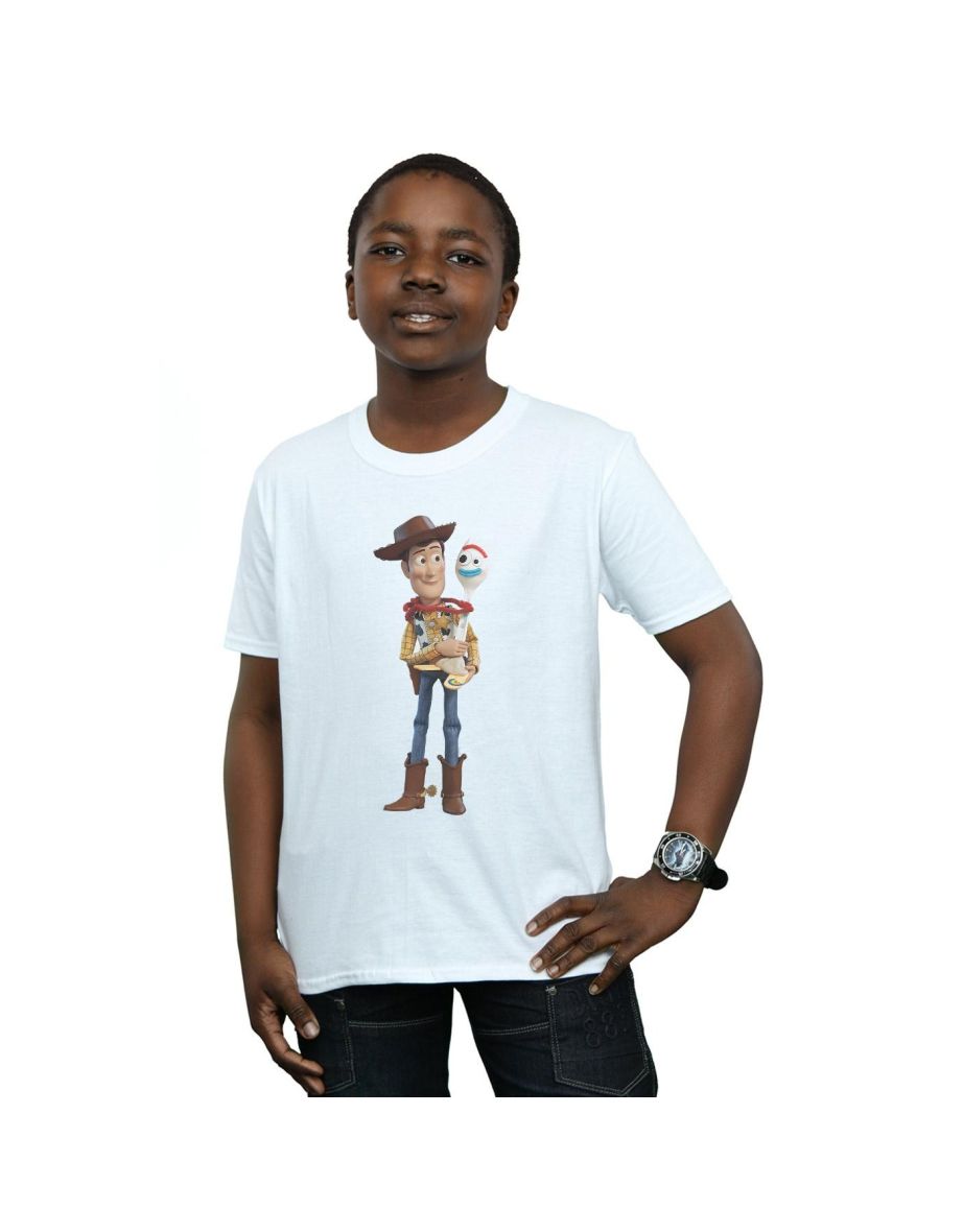 Disney Boys Toy Story 4 Woody And Forky T-Shirt - White