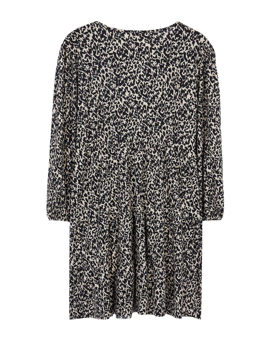 Multicolored Patterned A-line Mini Knitted Dress TBBAW23AH00003