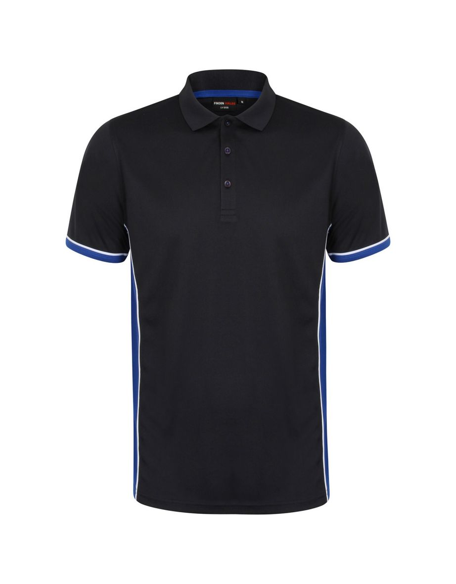 Finden & Hales Mens Contrast Panel Polo Shirt - Navy/Royal Blue