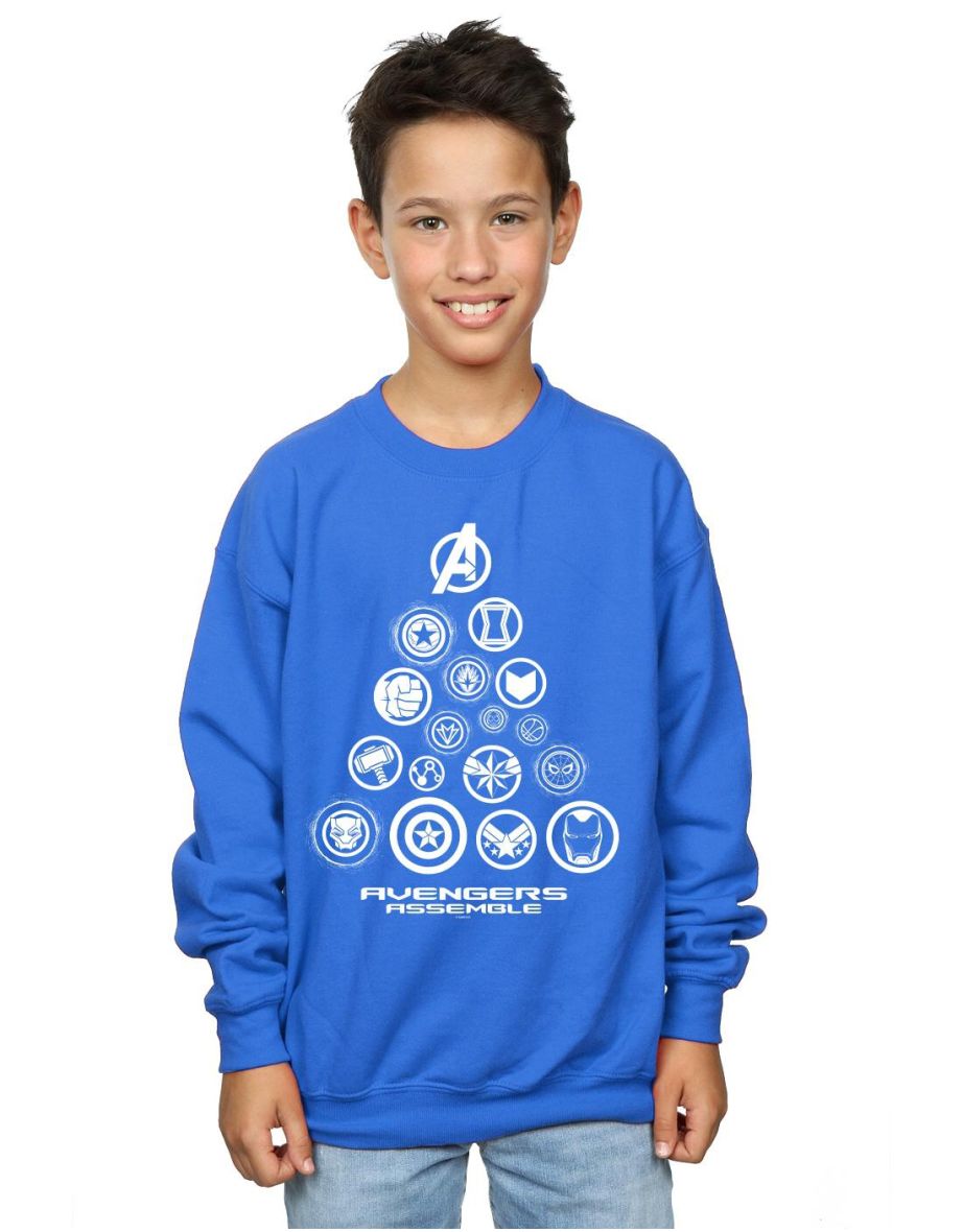 Marvel Boys Avengers Endgame Pyramid Icons Sweatshirt - Royal Blue