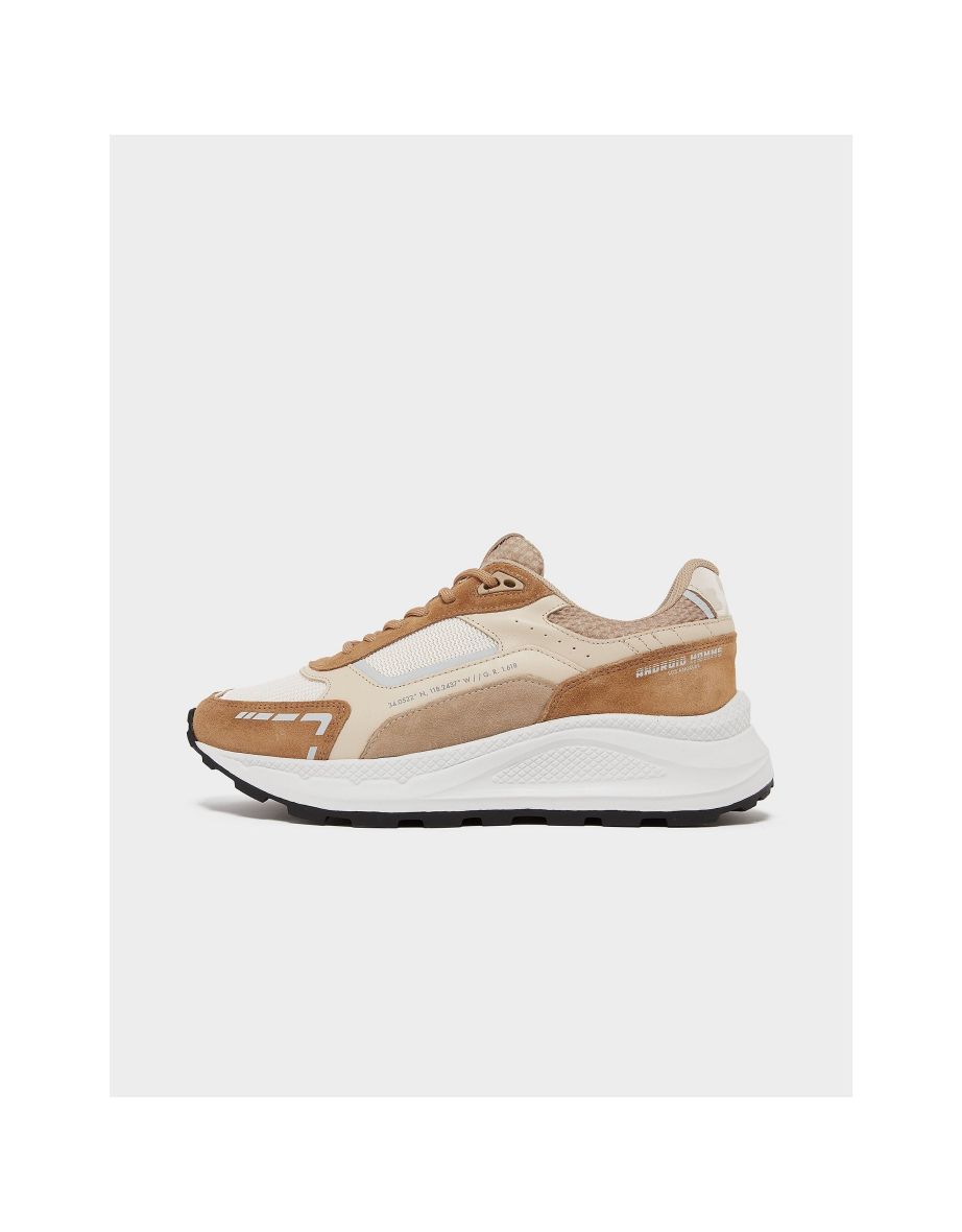 Men's Android Homme El Porto Leather Camo Trainers in Cream