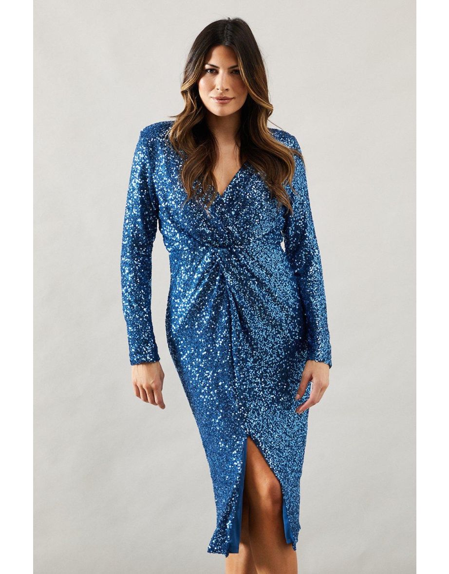 Occasion Sequin Twist Pencil Dress - 3