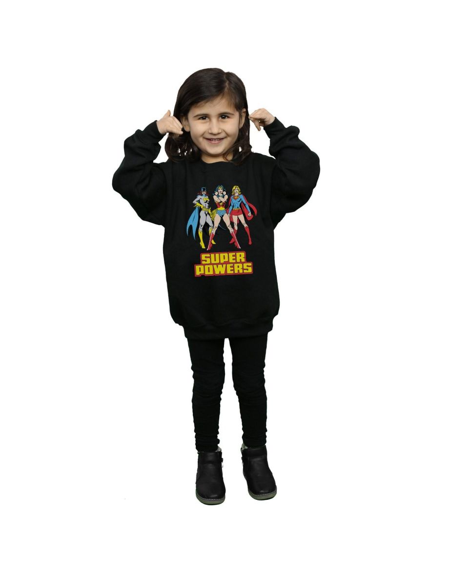 DC Comics Girls Wonder Woman Super Power Group Sweatshirt - Black - 3