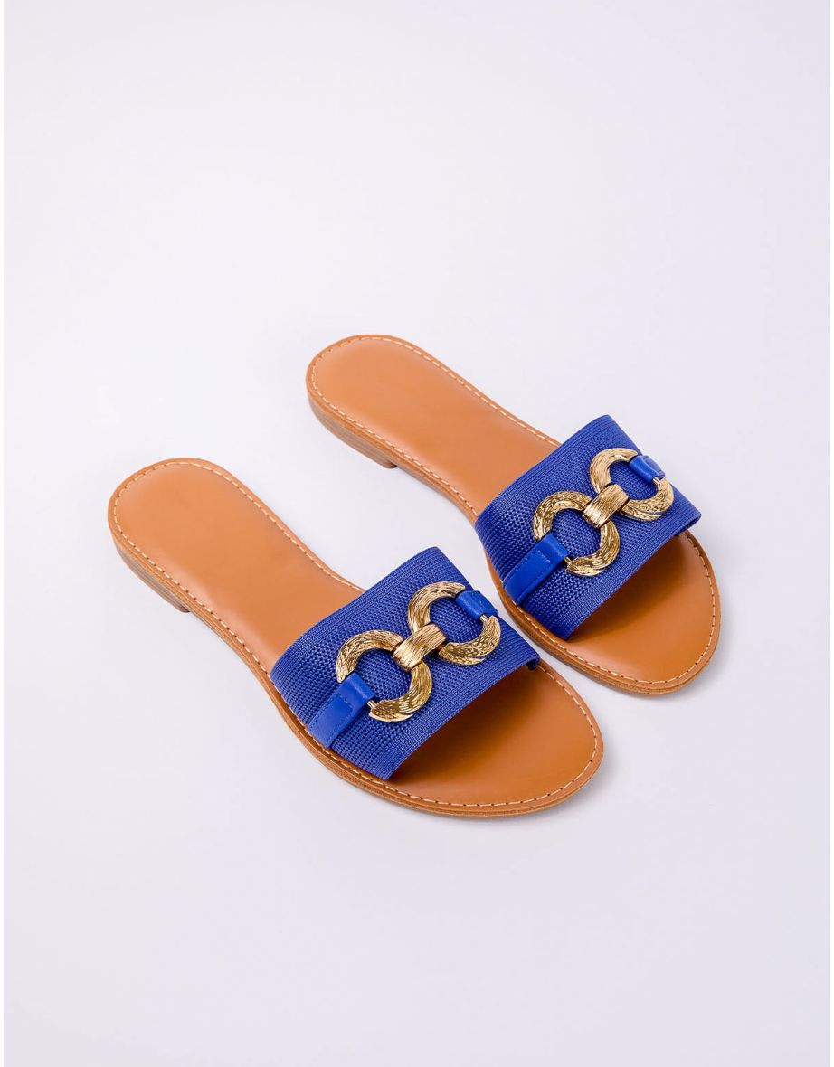 O Ring Metal Detail Stretch Sandal